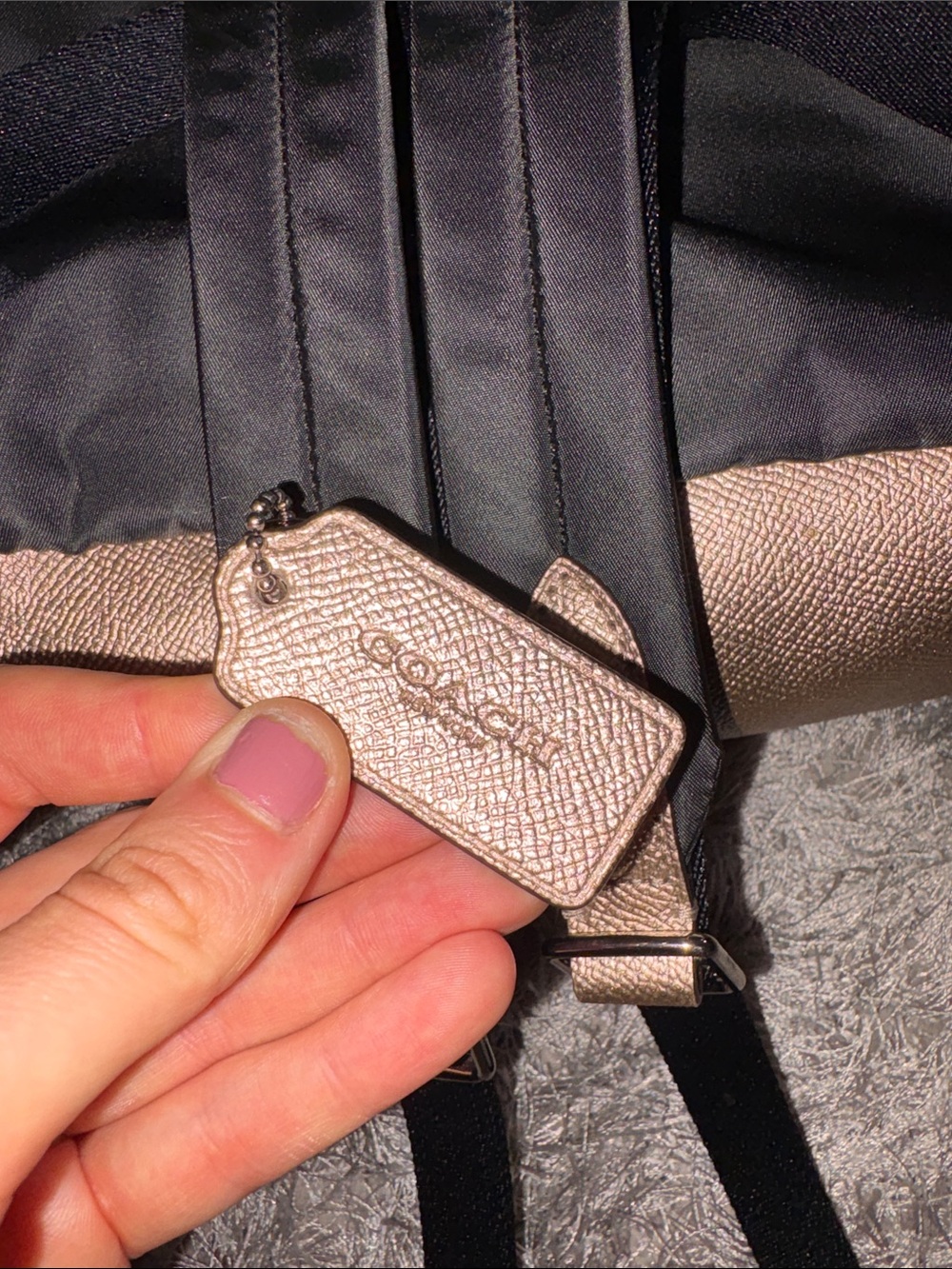 Coach Metallic Rose Gold Signature Mini Backpack - Picture 3 of 8